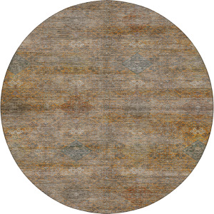 Machine Washable Aristo Terracotta 8' x 8' Round Rug