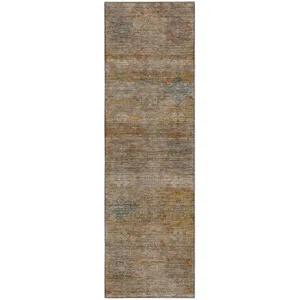 Machine Washable Aristo Terracotta 2'3" x 7'6" Runner Rug