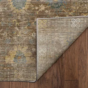 Machine Washable Aristo Chocolate 2\'3\" x 7\'6\" Runner Rug