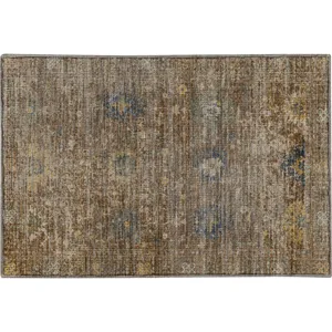Machine Washable Aristo Chocolate 1\'8\" x 2\'6\" Rug