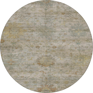 Machine Washable Aristo Ivory 8' x 8' Round Rug