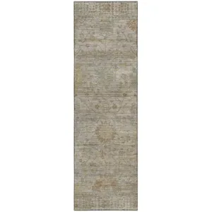 Machine Washable Aristo Ivory 2\'3\" x 7\'6\" Runner Rug