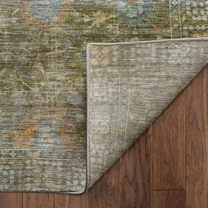 Machine Washable Aristo Olive 10\' x 14\' Rug