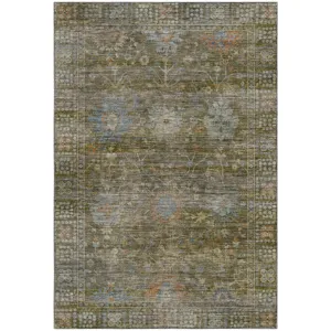 Machine Washable Aristo Olive Rug
