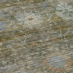 Machine Washable Aristo Olive 10\' x 14\' Rug