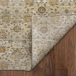 Machine Washable Aristo Beige 5\' x 7\'6\" Rug