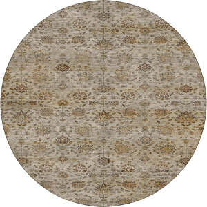 Machine Washable Aristo Beige 8' x 8' Round Rug