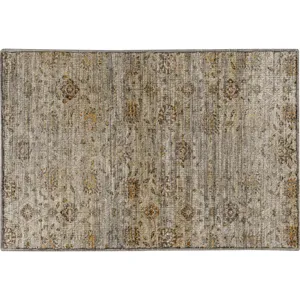 Machine Washable Aristo Beige 1\'8\" x 2\'6\" Rug