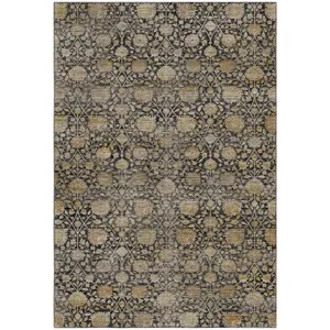 Machine Washable Aristo Black Rug