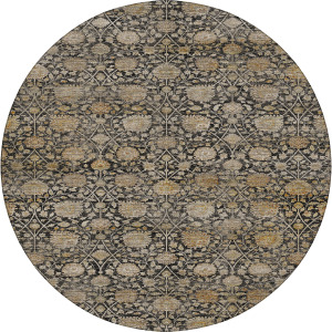 Machine Washable Aristo Black 8' x 8' Round Rug