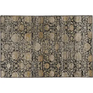 Machine Washable Aristo Black Rug