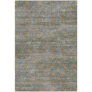 Machine Washable Aristo Blue 3\' x 5\' Rug