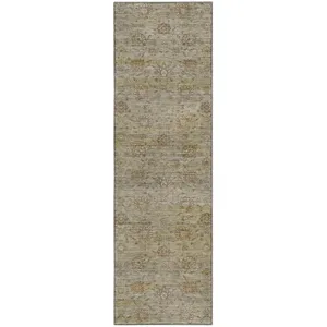 Machine Washable Aristo Celery 2'3" x 7'6" Runner Rug