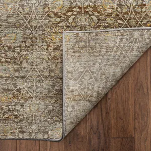 Machine Washable Aristo Coffee 8\' x 10\' Rug