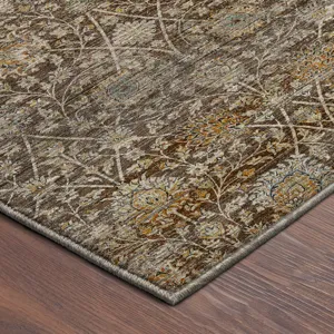 Machine Washable Aristo Coffee 8\' x 10\' Rug