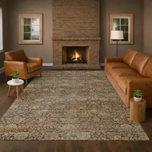 Machine Washable Aristo Coffee 8\' x 10\' Rug
