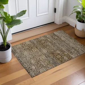 Machine Washable Aristo Coffee 1\'8\" x 2\'6\" Rug
