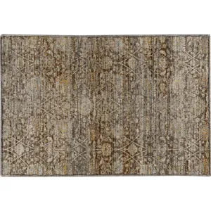 Machine Washable Aristo Coffee 1\'8\" x 2\'6\" Rug