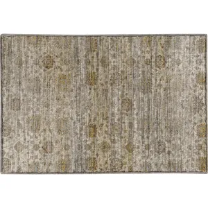 Machine Washable Aristo Ivory 1\'8\" x 2\'6\" Rug
