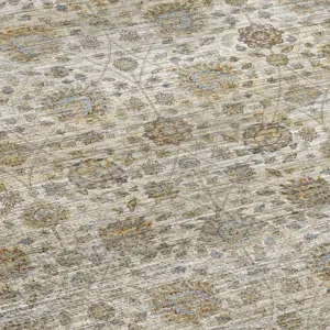 Machine Washable Aristo Ivory 2\'3\" x 7\'6\" Runner Rug