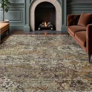 Machine Washable Aristo Taupe 9\' x 12\' Rug