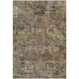 Machine Washable Aristo Taupe 9\' x 12\' Rug