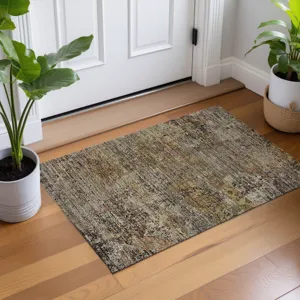 Machine Washable Aristo Taupe 1\'8\" x 2\'6\" Rug