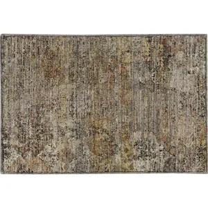 Machine Washable Aristo Taupe 1\'8\" x 2\'6\" Rug