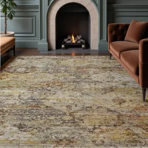 Machine Washable Aristo Wheat 9\' x 12\' Rug