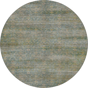 Machine Washable Aristo Teal 8' x 8' Round Rug
