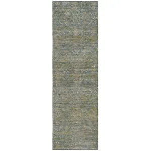 Machine Washable Aristo Teal 2\'3\" x 7\'6\" Runner Rug