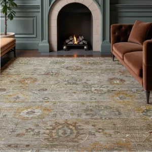 Machine Washable Aristo Beige 8\' x 10\' Rug