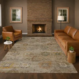 Machine Washable Aristo Beige 8\' x 10\' Rug