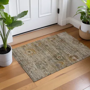 Machine Washable Aristo Beige 1\'8\" x 2\'6\" Rug