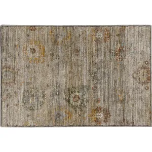 Machine Washable Aristo Beige 1\'8\" x 2\'6\" Rug