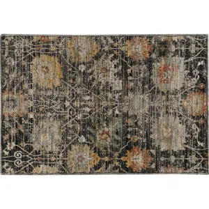 Machine Washable Aristo Black Rug
