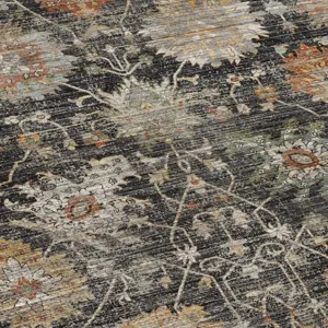 Machine Washable Aristo Black 2\'6\" x 3\'10\" Rug