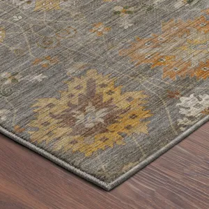 Machine Washable Aristo Gray 1\'8\" x 2\'6\" Rug