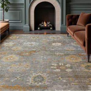 Machine Washable Aristo Gray 5\' x 7\'6\" Rug