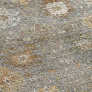 Machine Washable Aristo Gray 1\'8\" x 2\'6\" Rug