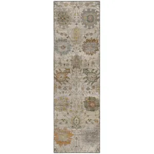 Machine Washable Aristo Ivory 2\'3\" x 7\'6\" Runner Rug