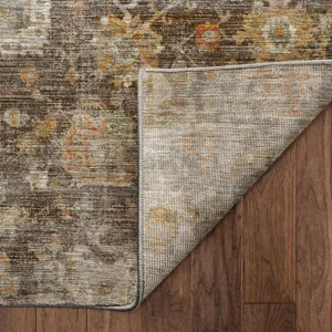 Machine Washable Aristo Chocolate 6\'6\" x 9\'6\" Rug