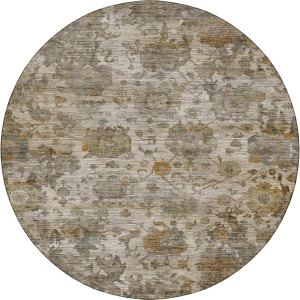 Machine Washable Aristo Ivory 8' x 8' Round Rug