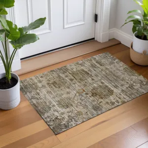 Machine Washable Aristo Ivory 1\'8\" x 2\'6\" Rug
