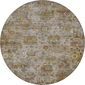 Machine Washable Aristo Silver 8' x 8' Round Rug
