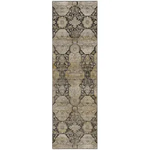 Machine Washable Aristo Black 2'3" x 7'6" Runner Rug