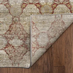 Machine Washable Aristo Burgundy 3\' x 5\' Rug