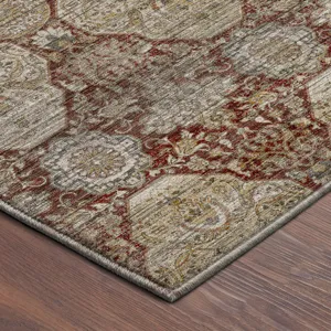 Machine Washable Aristo Burgundy 3\' x 5\' Rug