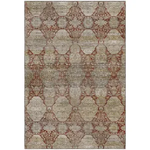 Machine Washable Aristo Burgundy 3\' x 5\' Rug
