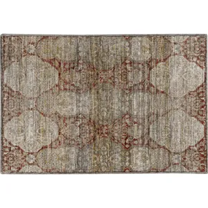 Machine Washable Aristo Burgundy 1\'8\" x 2\'6\" Rug